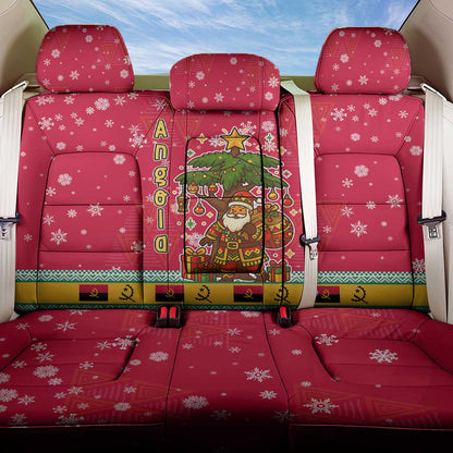 Angola Christmas Back Car Seat Cover Santa Gifts and National Flag Map Motif - African Pride