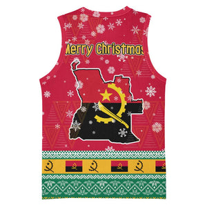 Angola Christmas Basketball Jersey Santa Gifts and National Flag Map Motif TS04