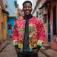 Angola Christmas Bomber Jacket Santa Gifts and National Flag Map Motif - African Pride