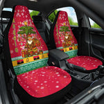 Angola Christmas Car Seat Cover Santa Gifts and National Flag Map Motif - African Pride