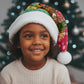Angola Christmas Santa Hat Santa Gifts and National Flag Map Motif - African Pride