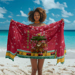 Angola Christmas Sarong Santa Gifts and National Flag Map Motif - African Pride