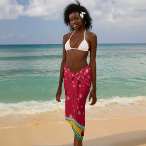 Angola Christmas Sarong Santa Gifts and National Flag Map Motif - African Pride