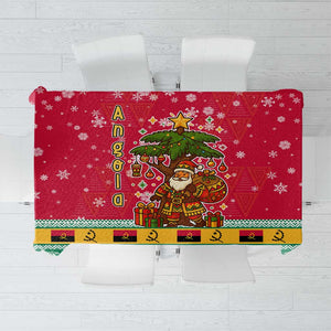 Angola Christmas Tablecloth Santa Gifts and National Flag Map Motif - African Pride