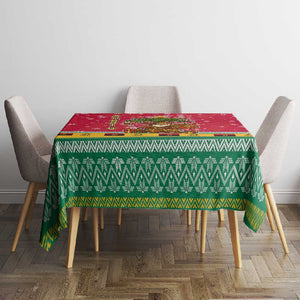 Angola Christmas Tablecloth Santa Gifts and National Flag Map Motif - African Pride