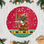 Angola Christmas Tree Skirt Santa Gifts and National Flag Map Motif - African Pride