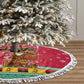 Angola Christmas Tree Skirt Santa Gifts and National Flag Map Motif - African Pride