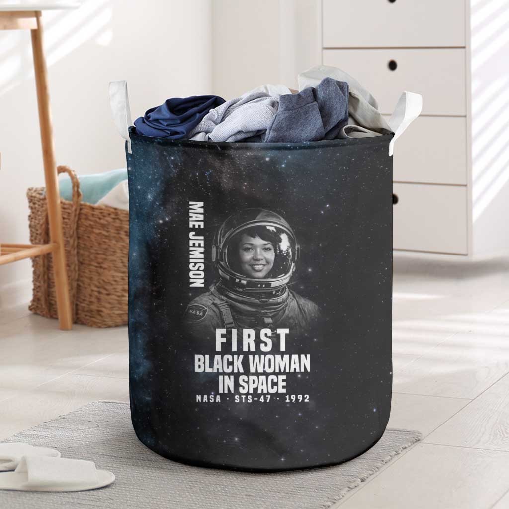 Mae Jemison Laundry Basket with NASA Spacesuit Portrait, First Black Woman - African Pride