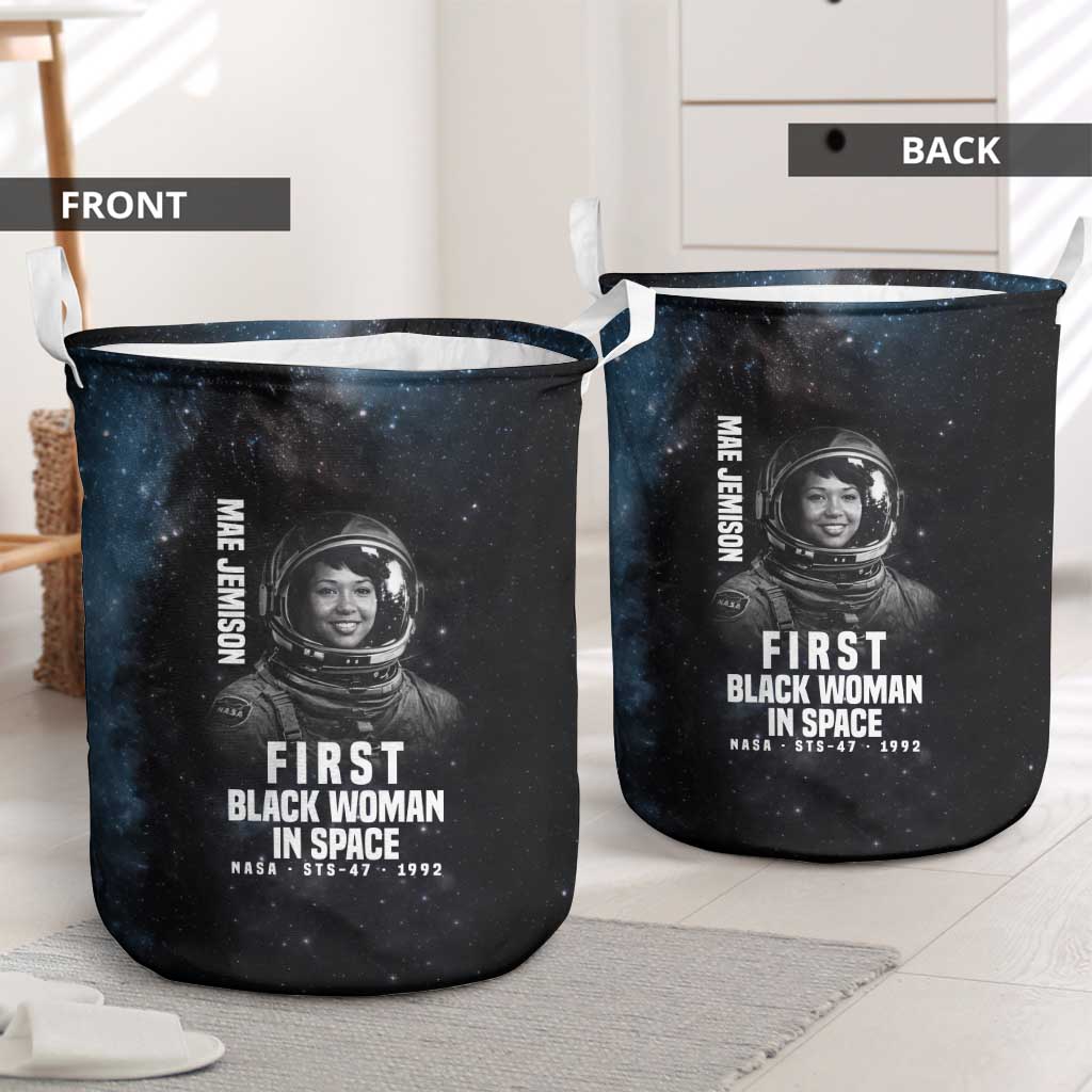 Mae Jemison Laundry Basket with NASA Spacesuit Portrait, First Black Woman - African Pride