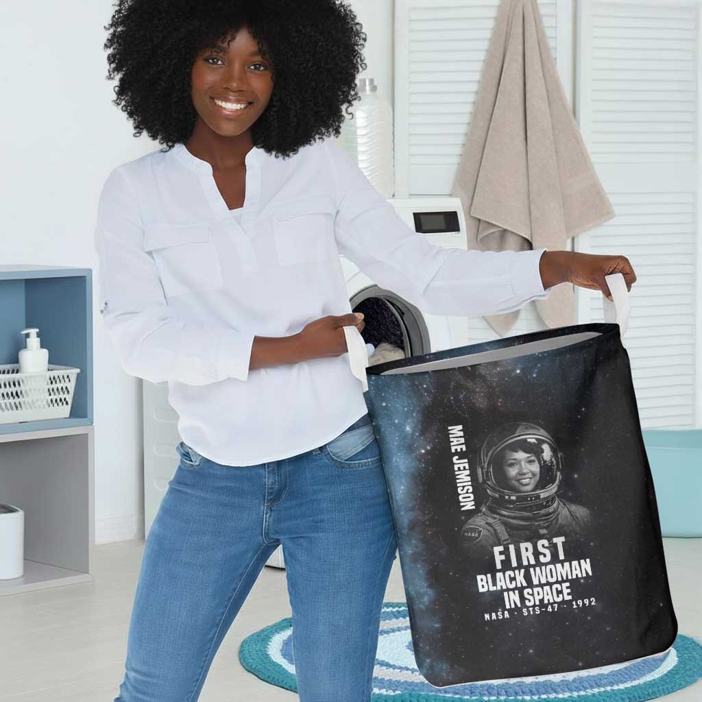 Mae Jemison Laundry Basket with NASA Spacesuit Portrait, First Black Woman - African Pride