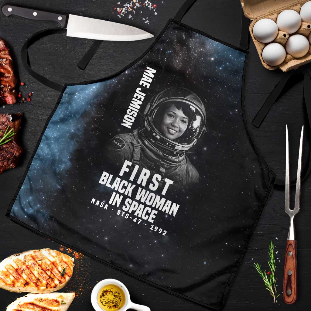 Mae Jemison Apron with NASA Spacesuit Portrait, First Black Woman - African Pride