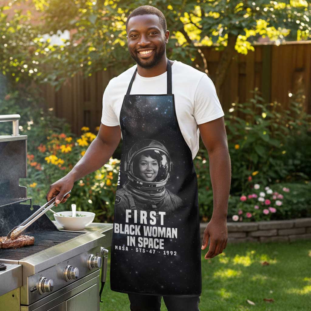 Mae Jemison Apron with NASA Spacesuit Portrait, First Black Woman - African Pride
