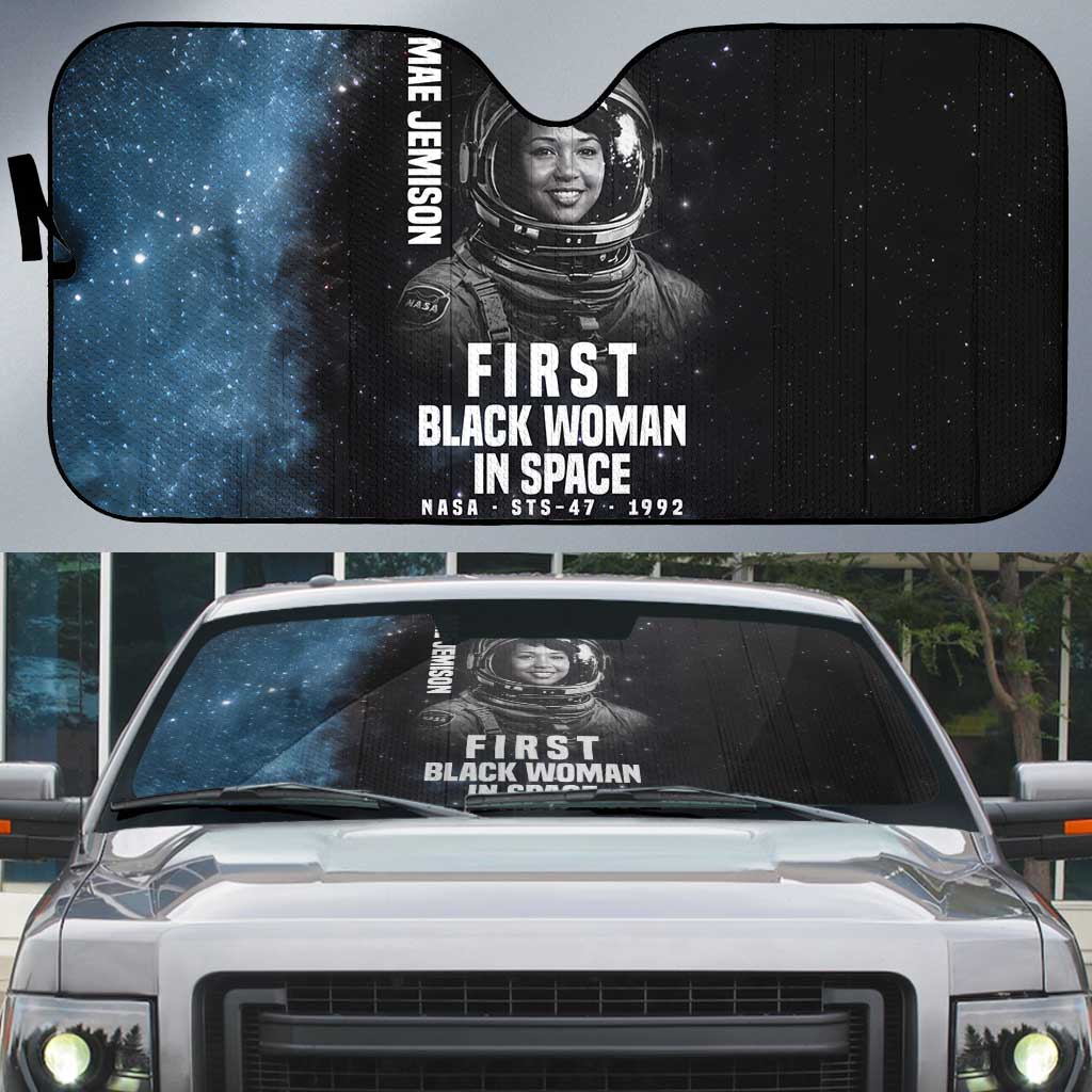 Mae Jemison Auto Sun Shade with NASA Spacesuit Portrait, First Black Woman - African Pride