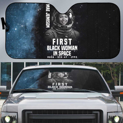 Mae Jemison Auto Sun Shade with NASA Spacesuit Portrait, First Black Woman - African Pride