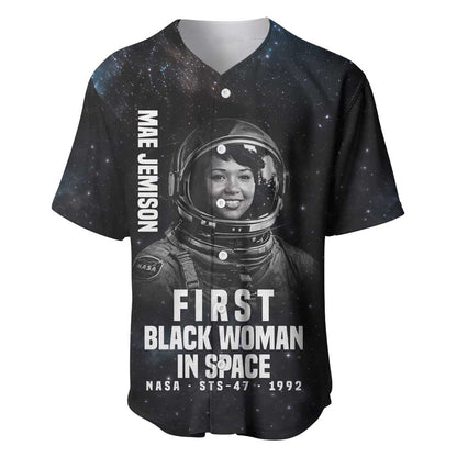 Mae Jemison Baseball Jersey with NASA Spacesuit Portrait, First Black Woman - African Pride