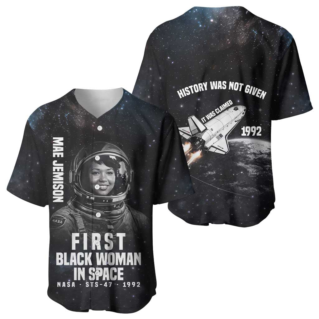 Mae Jemison Baseball Jersey with NASA Spacesuit Portrait, First Black Woman - African Pride
