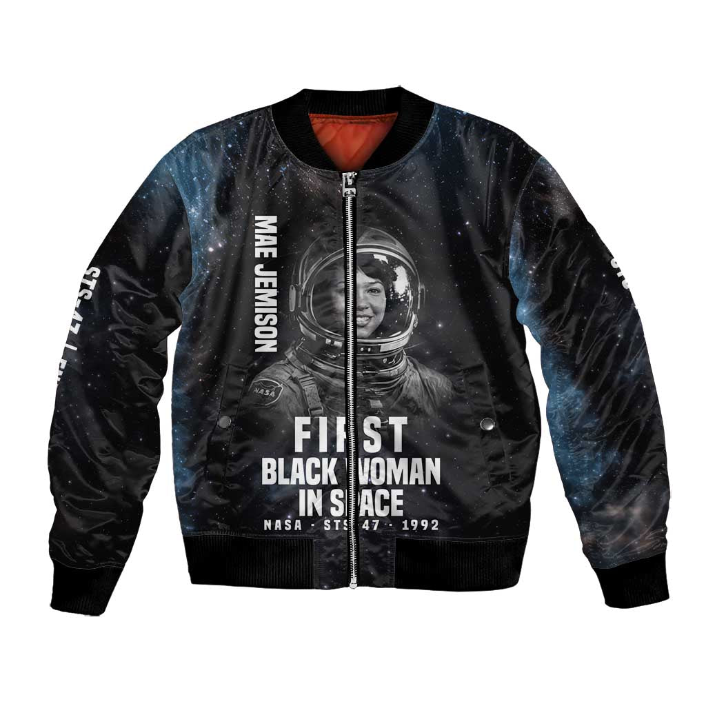 Mae Jemison Bomber Jacket with NASA Spacesuit Portrait, First Black Woman - African Pride