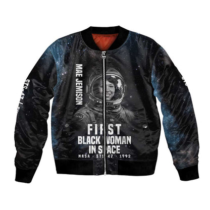 Mae Jemison Bomber Jacket with NASA Spacesuit Portrait, First Black Woman - African Pride