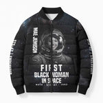 Mae Jemison Bomber Puffer Jacket with NASA Spacesuit Portrait, First Black Woman - African Pride