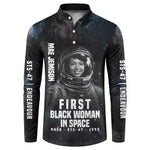 Mae Jemison Button Sweatshirt with NASA Spacesuit Portrait, First Black Woman