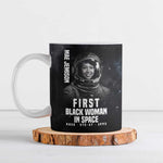 Mae Jemison Ceramic Mug with NASA Spacesuit Portrait, First Black Woman - African Pride