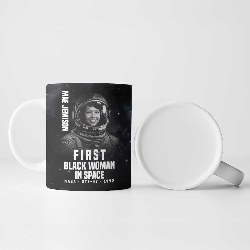 Mae Jemison Ceramic Mug with NASA Spacesuit Portrait, First Black Woman - African Pride