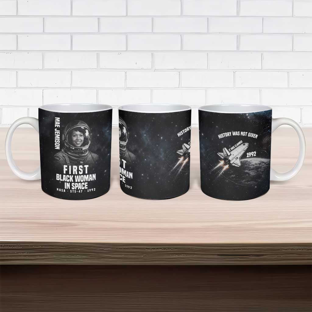 Mae Jemison Ceramic Mug with NASA Spacesuit Portrait, First Black Woman - African Pride
