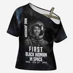 Mae Jemison Cross Shoulder Shirt with NASA Spacesuit Portrait, First Black Woman - African Pride