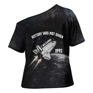 Mae Jemison Cross Shoulder Shirt with NASA Spacesuit Portrait, First Black Woman - African Pride