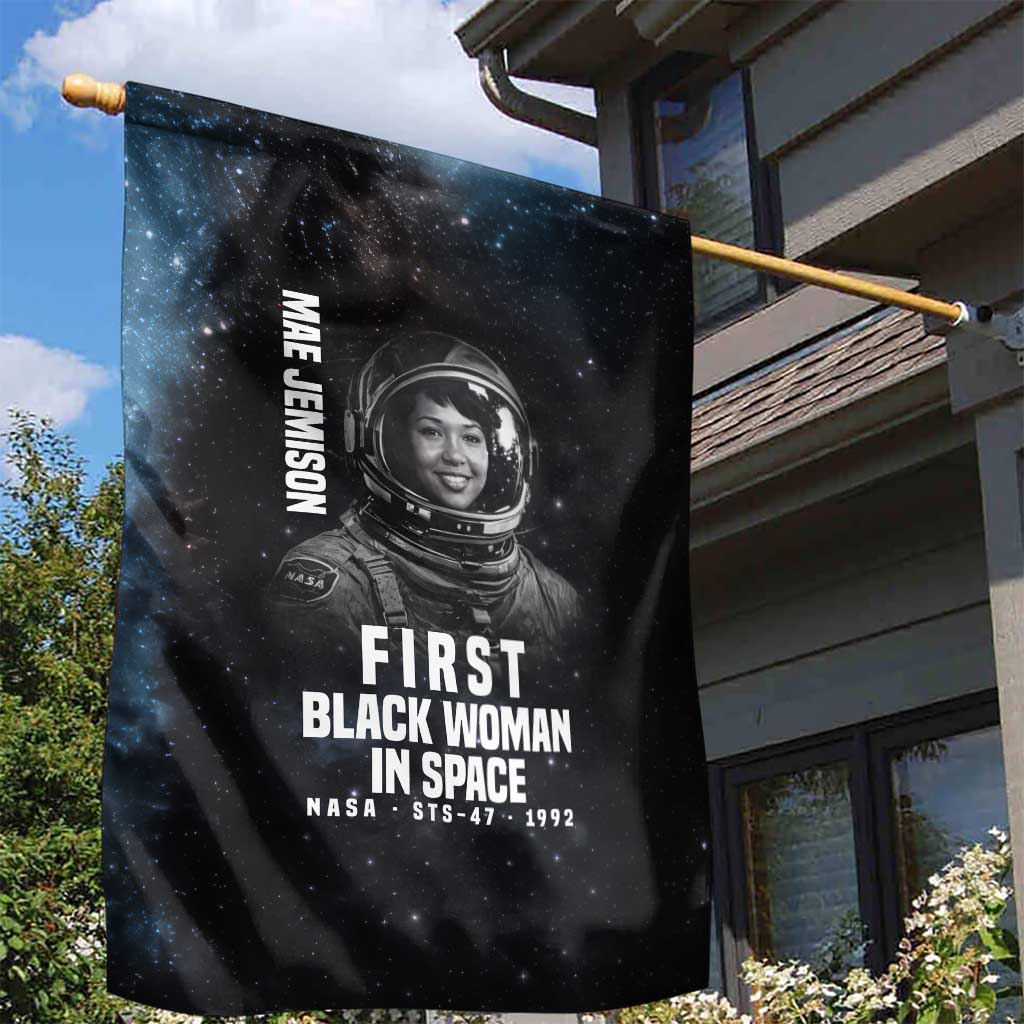 Mae Jemison Garden Flag with NASA Spacesuit Portrait, First Black Woman - African Pride