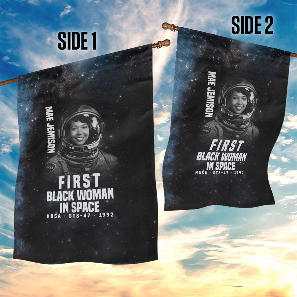 Mae Jemison Garden Flag with NASA Spacesuit Portrait, First Black Woman - African Pride