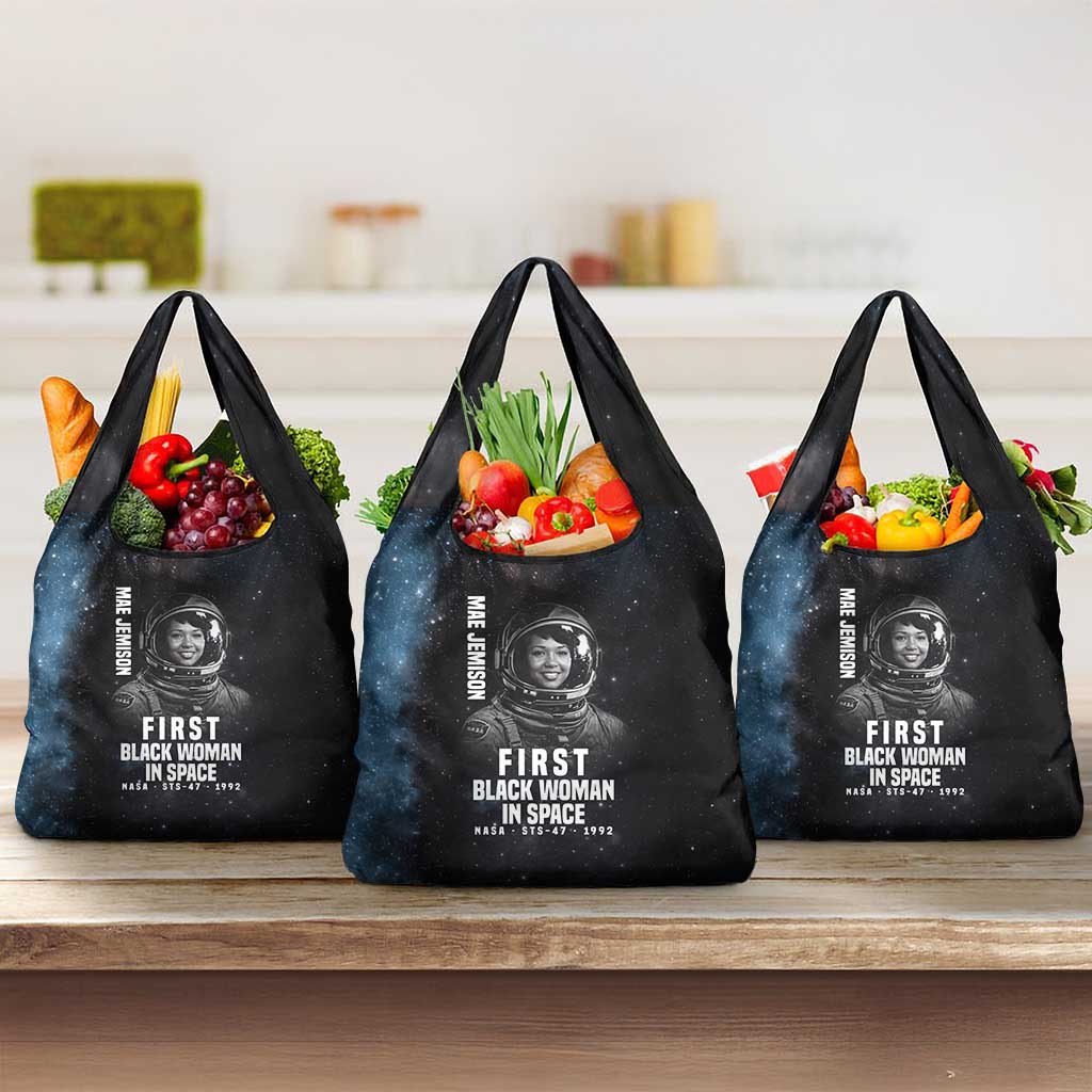 Mae Jemison Grocery Bag with NASA Spacesuit Portrait, First Black Woman - African Pride