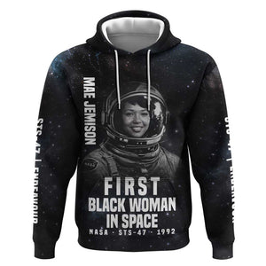 Mae Jemison Hoodie with NASA Spacesuit Portrait, First Black Woman - African Pride