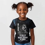 Mae Jemison Kid T shirt with NASA Spacesuit Portrait, First Black Woman - African Pride