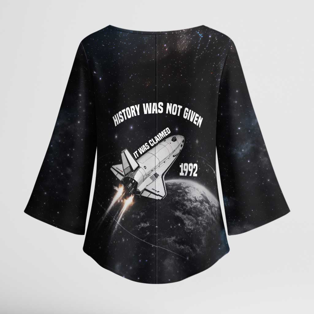 Mae Jemison Kimono Sleeve Blouse with NASA Spacesuit Portrait, First Black Woman - African Pride