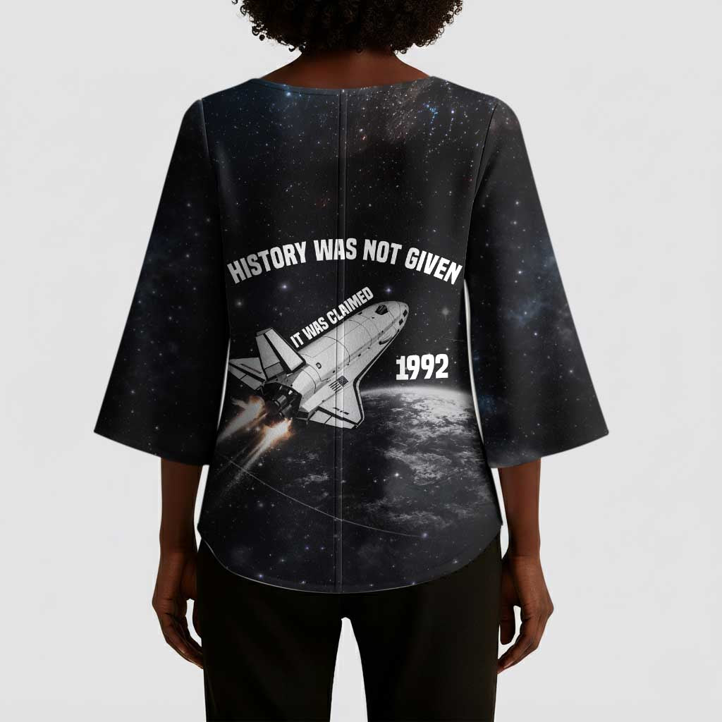Mae Jemison Kimono Sleeve Blouse with NASA Spacesuit Portrait, First Black Woman - African Pride