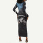 Mae Jemison Long Sleeve Bodycon Dress with NASA Spacesuit Portrait, First Black Woman - African Pride