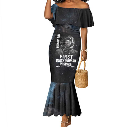 Mae Jemison Mermaid Dress with NASA Spacesuit Portrait, First Black Woman - African Pride