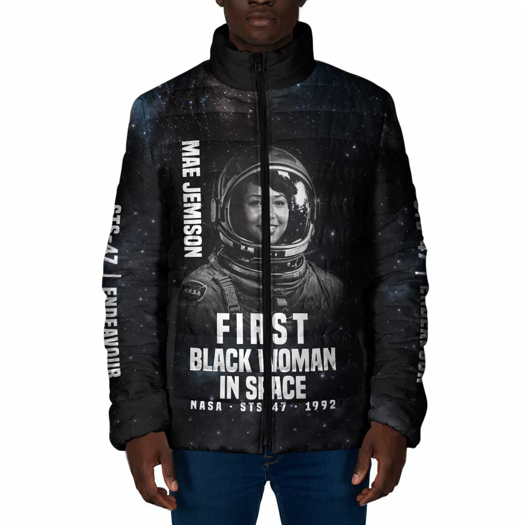 Mae Jemison Padded Jacket with NASA Spacesuit Portrait, First Black Woman - African Pride