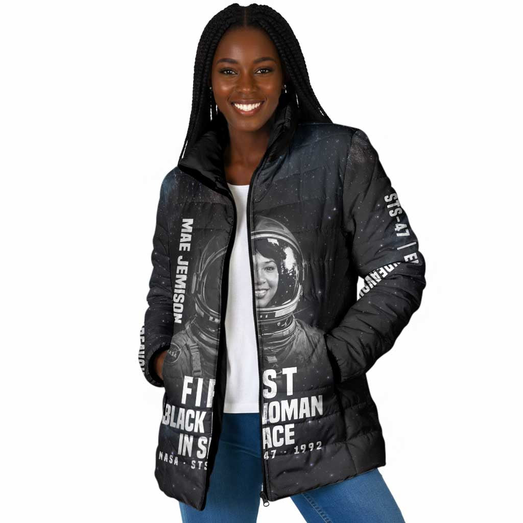 Mae Jemison Padded Jacket with NASA Spacesuit Portrait, First Black Woman - African Pride