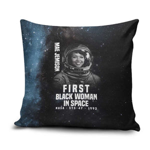 Mae Jemison Pillow Cover with NASA Spacesuit Portrait, First Black Woman - African Pride