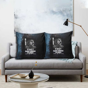 Mae Jemison Pillow Cover with NASA Spacesuit Portrait, First Black Woman - African Pride