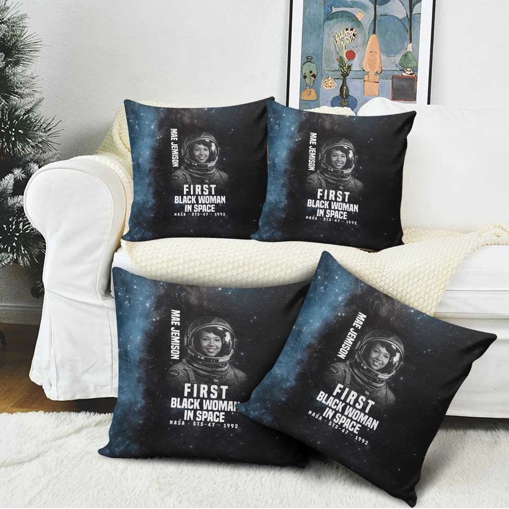 Mae Jemison Pillow Cover with NASA Spacesuit Portrait, First Black Woman - African Pride