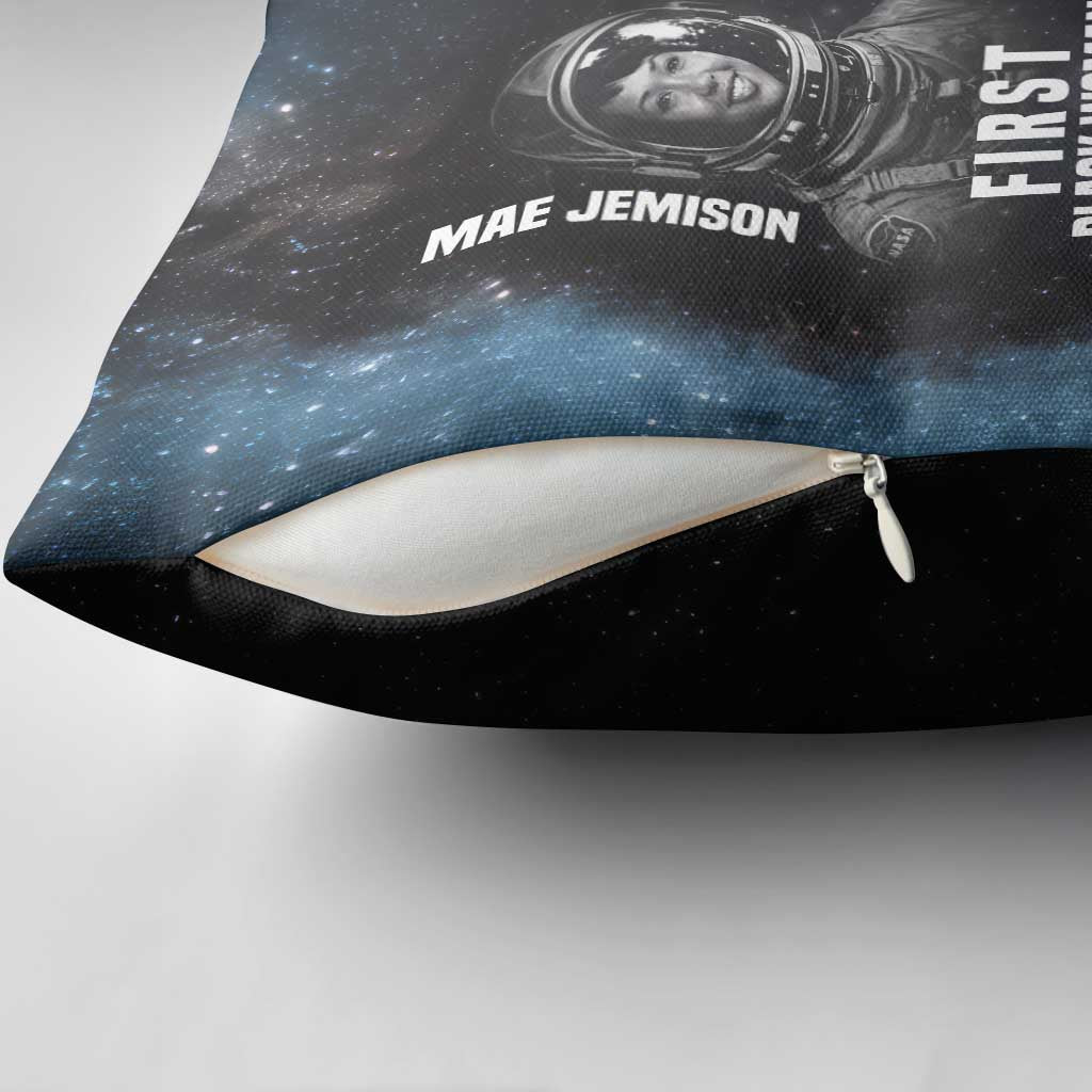 Mae Jemison Pillow Cover with NASA Spacesuit Portrait, First Black Woman - African Pride