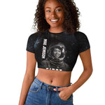 Mae Jemison Raglan Cropped T shirt with NASA Spacesuit Portrait, First Black Woman - African Pride
