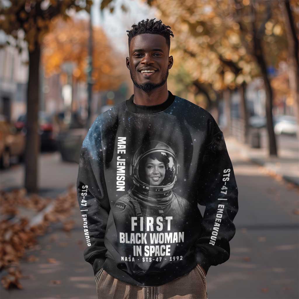 Mae Jemison Sweatshirt with NASA Spacesuit Portrait, First Black Woman - African Pride