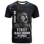 Mae Jemison T shirt with NASA Spacesuit Portrait, First Black Woman - African Pride