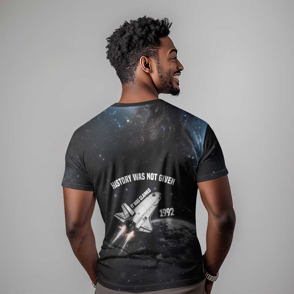 Mae Jemison T shirt with NASA Spacesuit Portrait, First Black Woman - African Pride