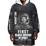 Mae Jemison Wearable Blanket Hoodie with NASA Spacesuit Portrait, First Black Woman - African Pride