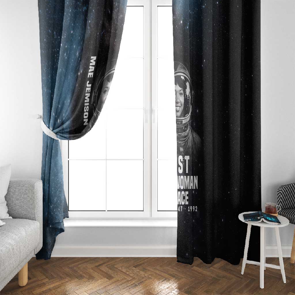 Mae Jemison Window Curtain with NASA Spacesuit Portrait, First Black Woman - African Pride